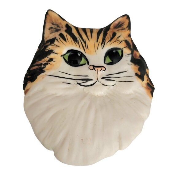 Carol Halmy Jewelry - Carol Halmy Handmade Porcelain Cat Brooch Pin, Signed